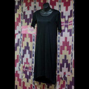 Hi Line (Madewell) Solid Black High Low Dress